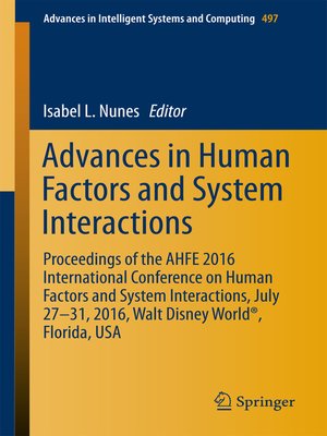 cover image of Advances in Human Factors and System Interactions